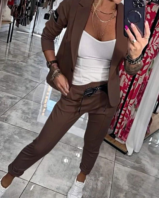 MALOU - CONJUNTO DE TOP, CHAQUETA Y PANTALÓN