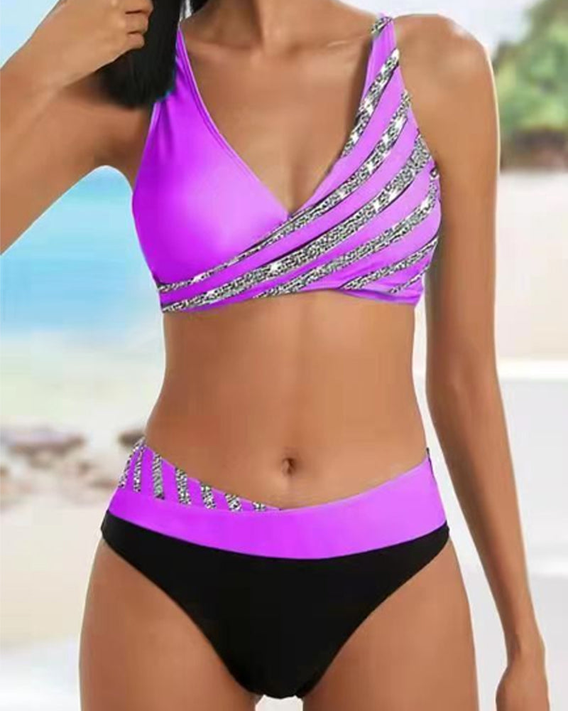 Mona - Bikini estampado en tonos cálidos