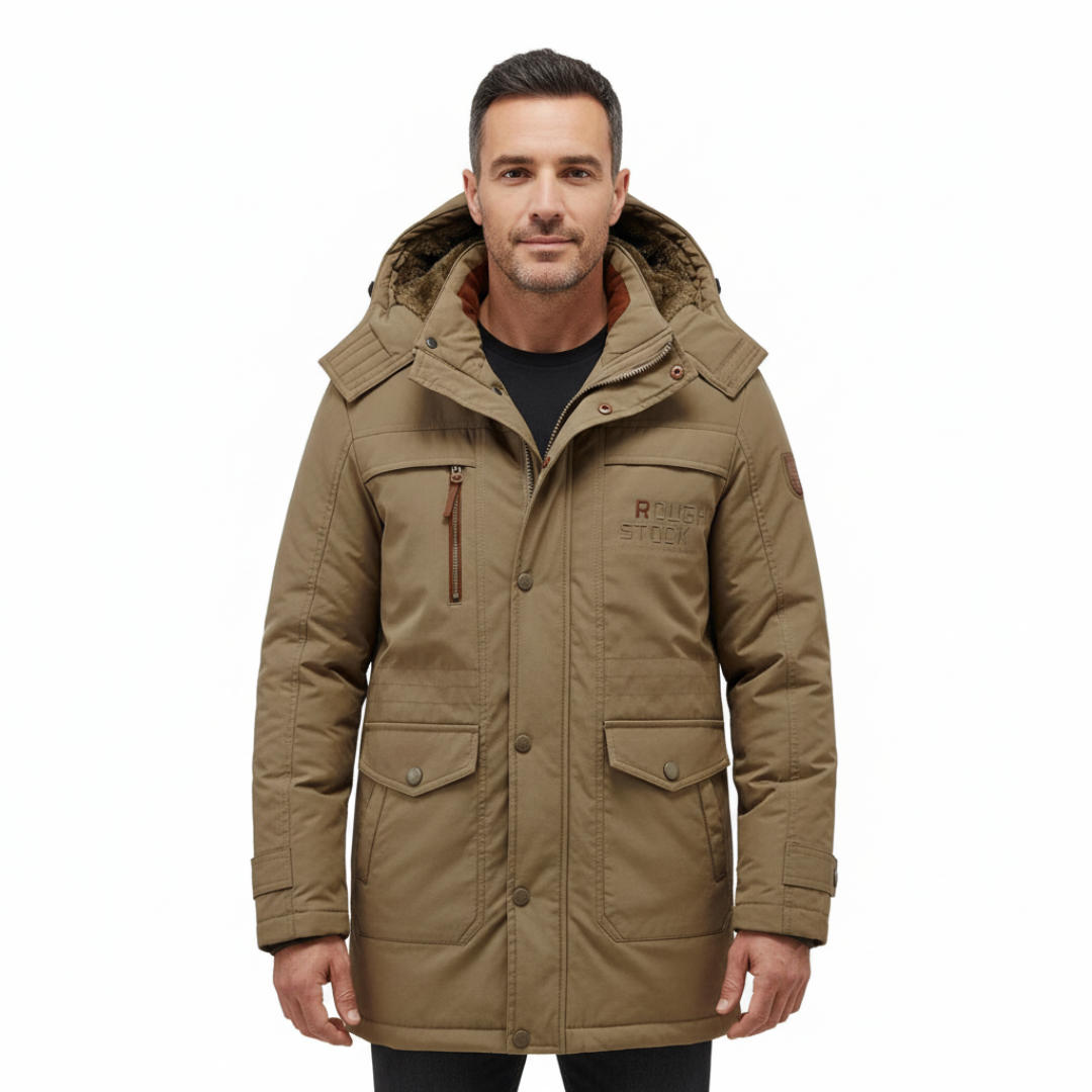 Jorge - Chaqueta polar de invierno para hombre, cálida, de mezcla de lana de primera calidad
