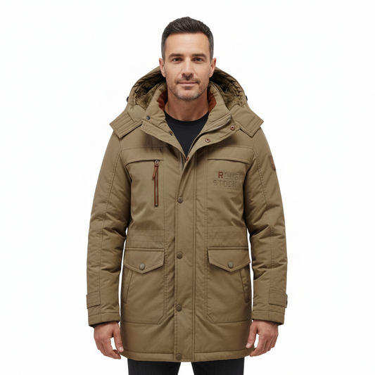 Jorge - Chaqueta polar de invierno para hombre, cálida, de mezcla de lana de primera calidad