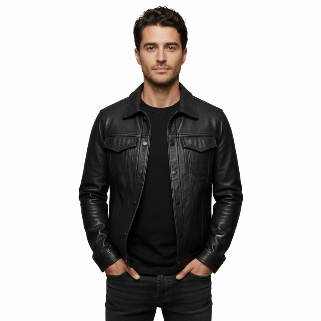 Torino | Chaqueta de cuero con botones