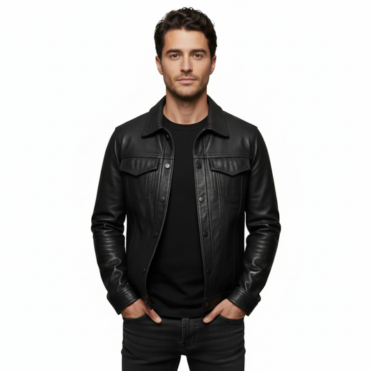 Torino | Chaqueta de cuero con botones