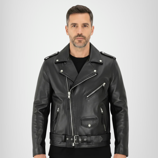 Austin |Elegante chaqueta bomber de cuero