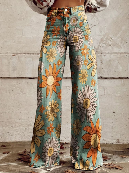 Caro - Pantalones palazzo con estampado floral