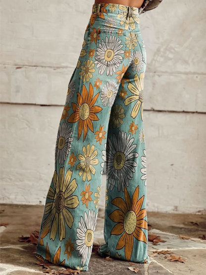 Caro - Pantalones palazzo con estampado floral