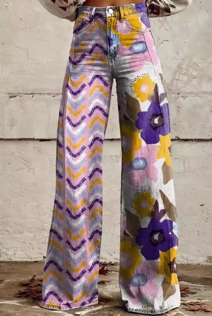 Isadora - Pantalones boho con estampado floral