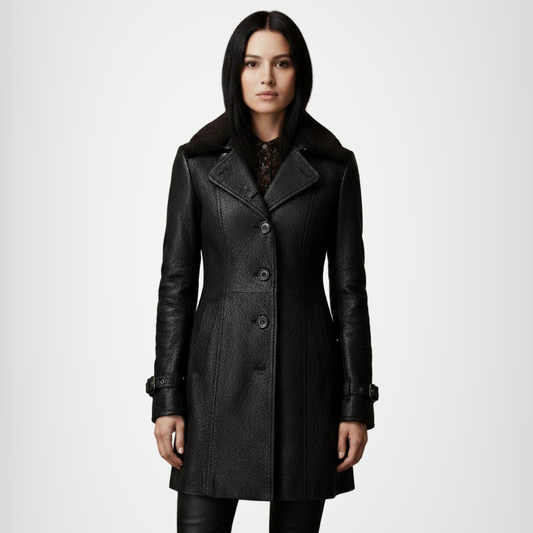 Scholtz | Abrigo de piel vegana 3/4 para mujer