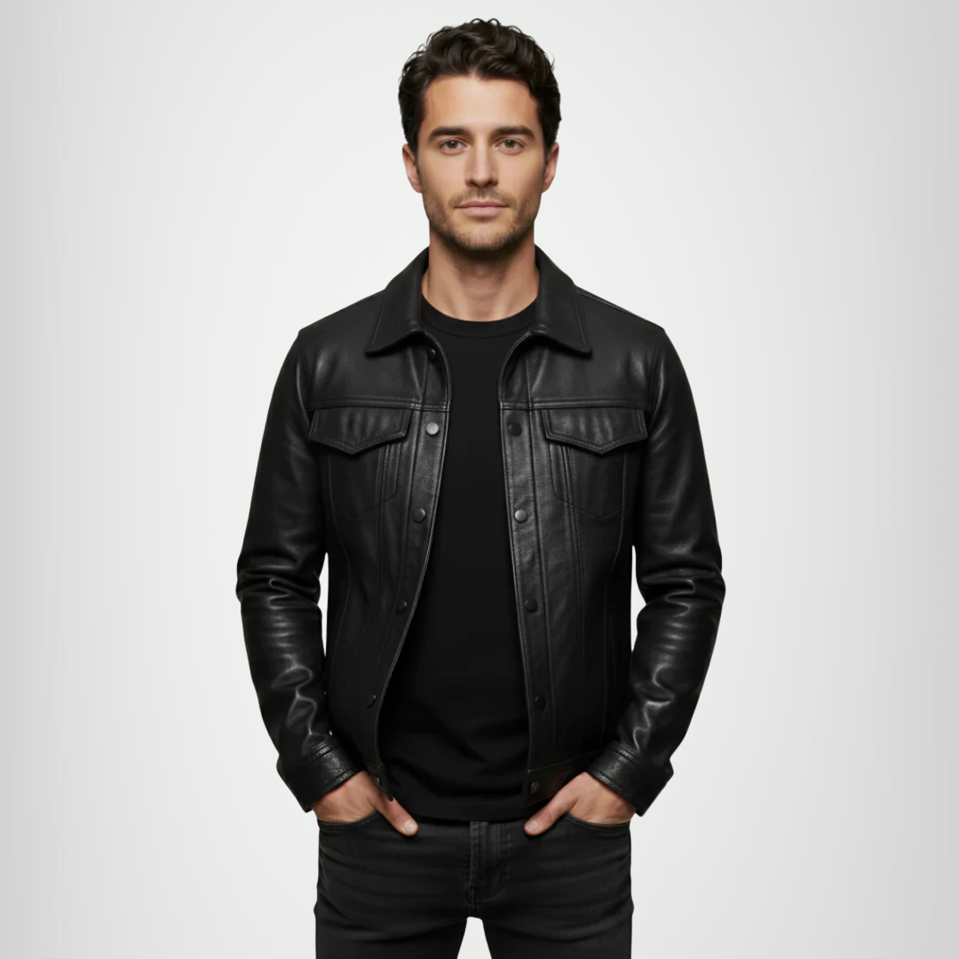 Torino | Chaqueta de cuero con botones