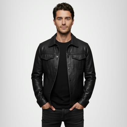 Torino | Chaqueta de cuero con botones