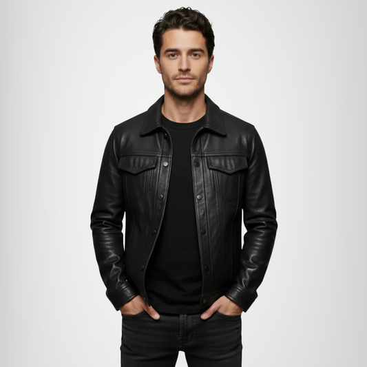 Torino | Chaqueta de cuero con botones