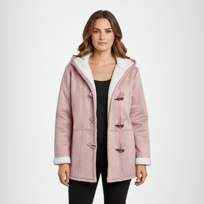 Abrigo con capucha cálido y elegante