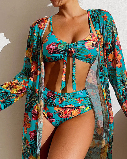 Glenda - Bikini con falda de flores