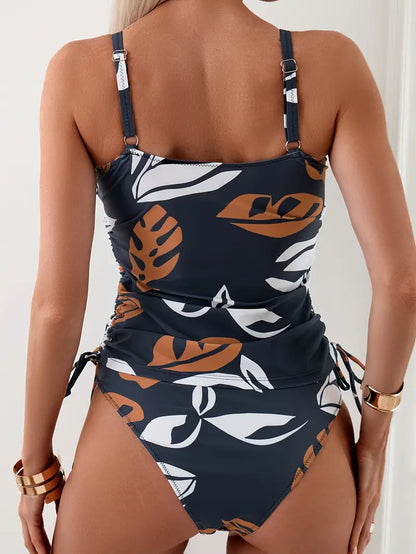 Tankini Belinda - Bikini con estampado tropical de hojas