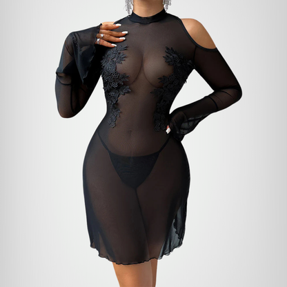 Selena™ | Vestido ajustado de tul bordado