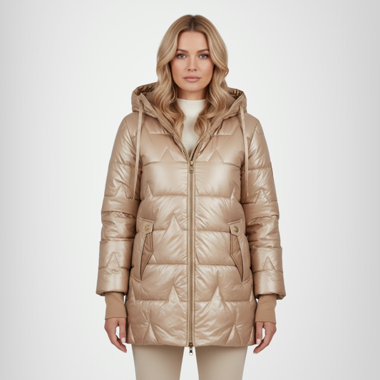Celestia | Elegante abrigo de invierno con capucha y acolchado