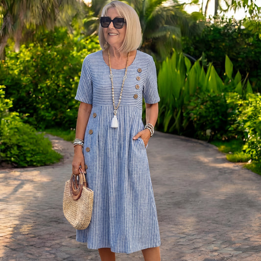 Julia - Vestido midi a rayas