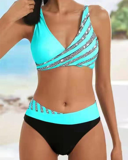 Mona - Bikini estampado en tonos cálidos