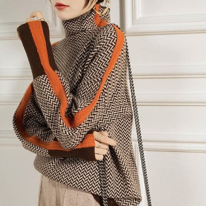 Vanessa | Jersey de cuello alto con llamativas rayas