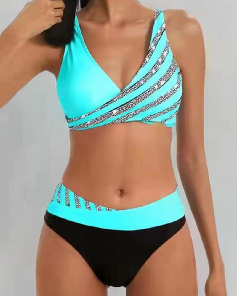Mona - Bikini estampado en tonos cálidos