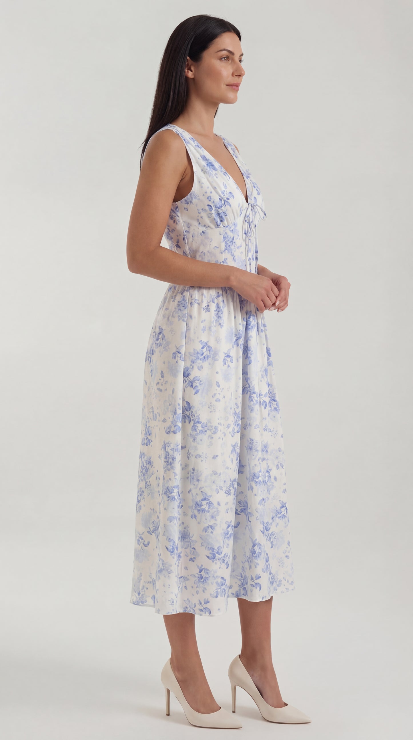 Vestido midi con escote en V Cassiopeia