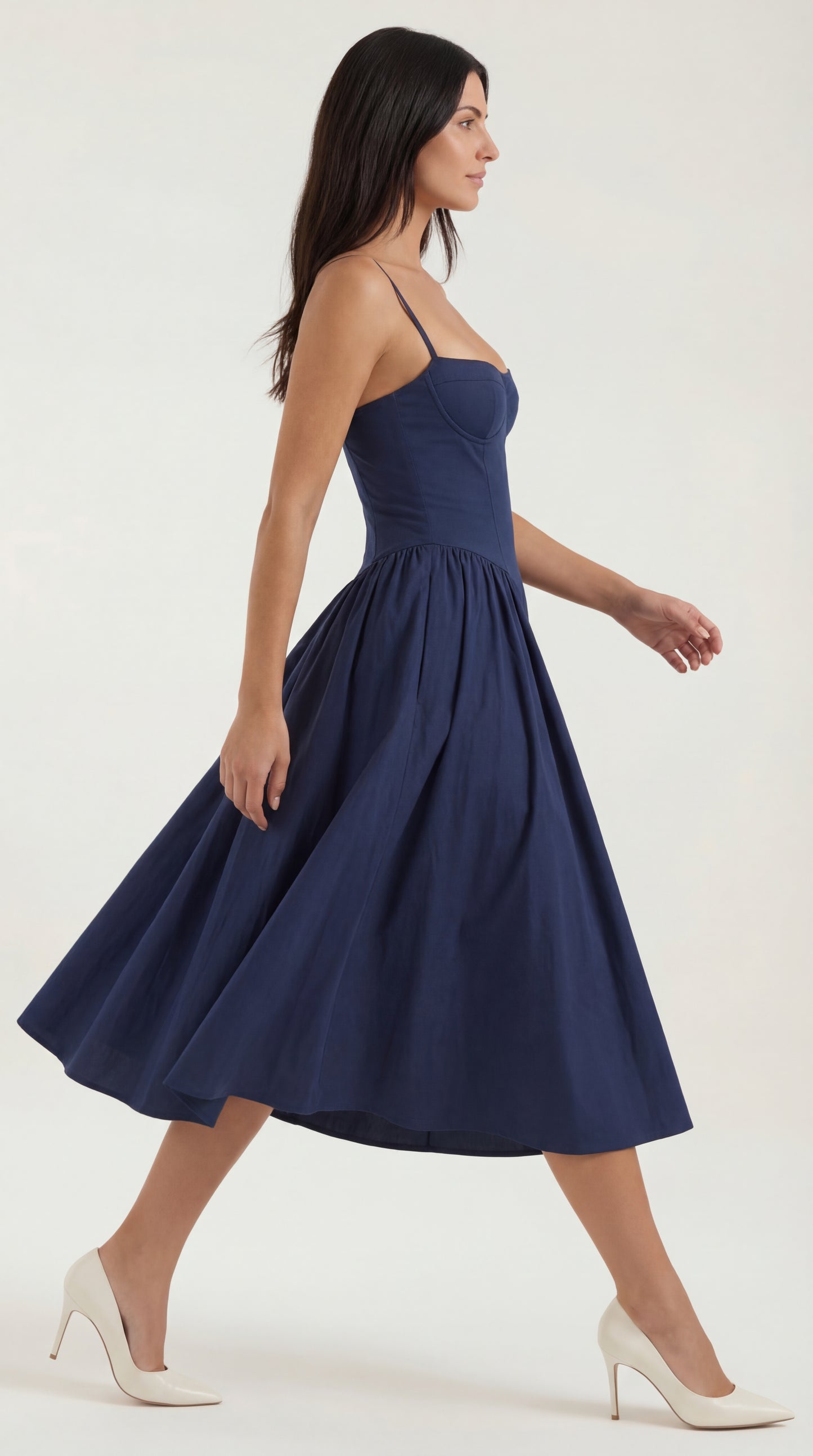 Vestido midi con corsé Odette