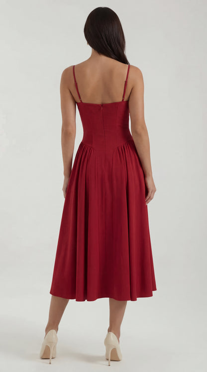 Vestido midi con corsé Odette