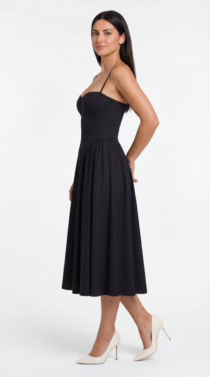Vestido midi con corsé Odette