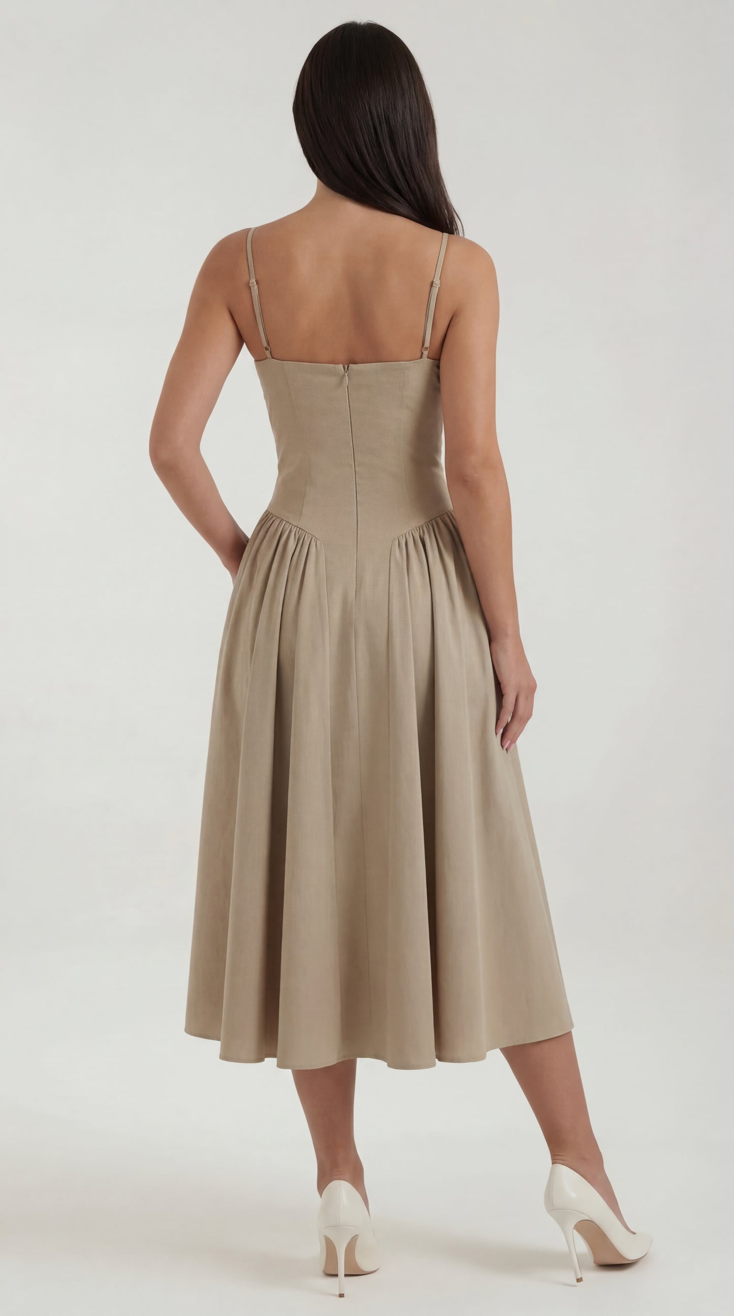 Vestido midi con corsé Odette