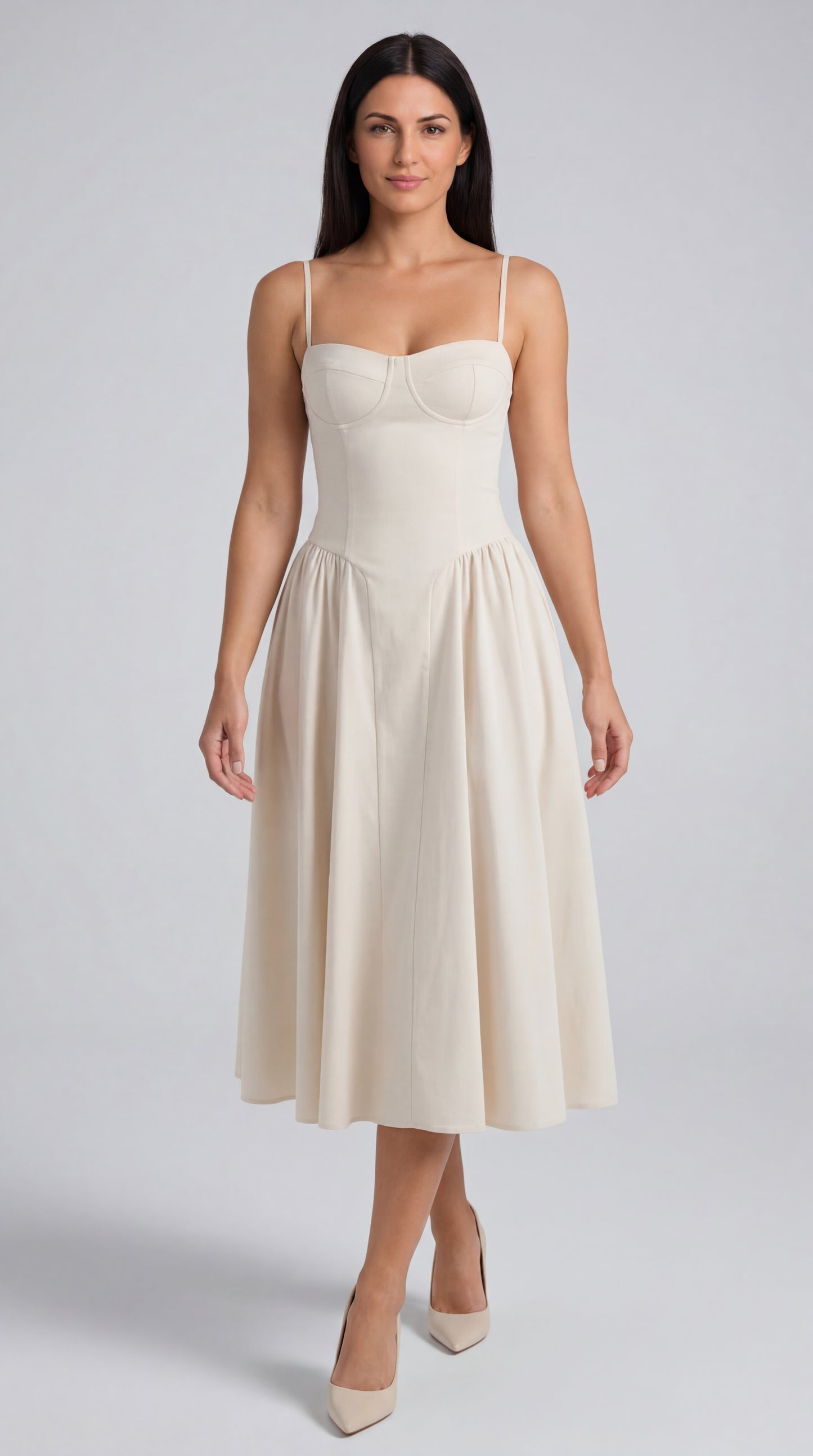 Vestido midi con corsé Odette