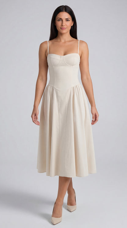 Vestido midi con corsé Odette