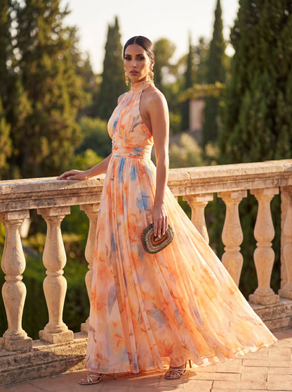 Aurora - Vestido halter elegancia atemporal en lujoso satén