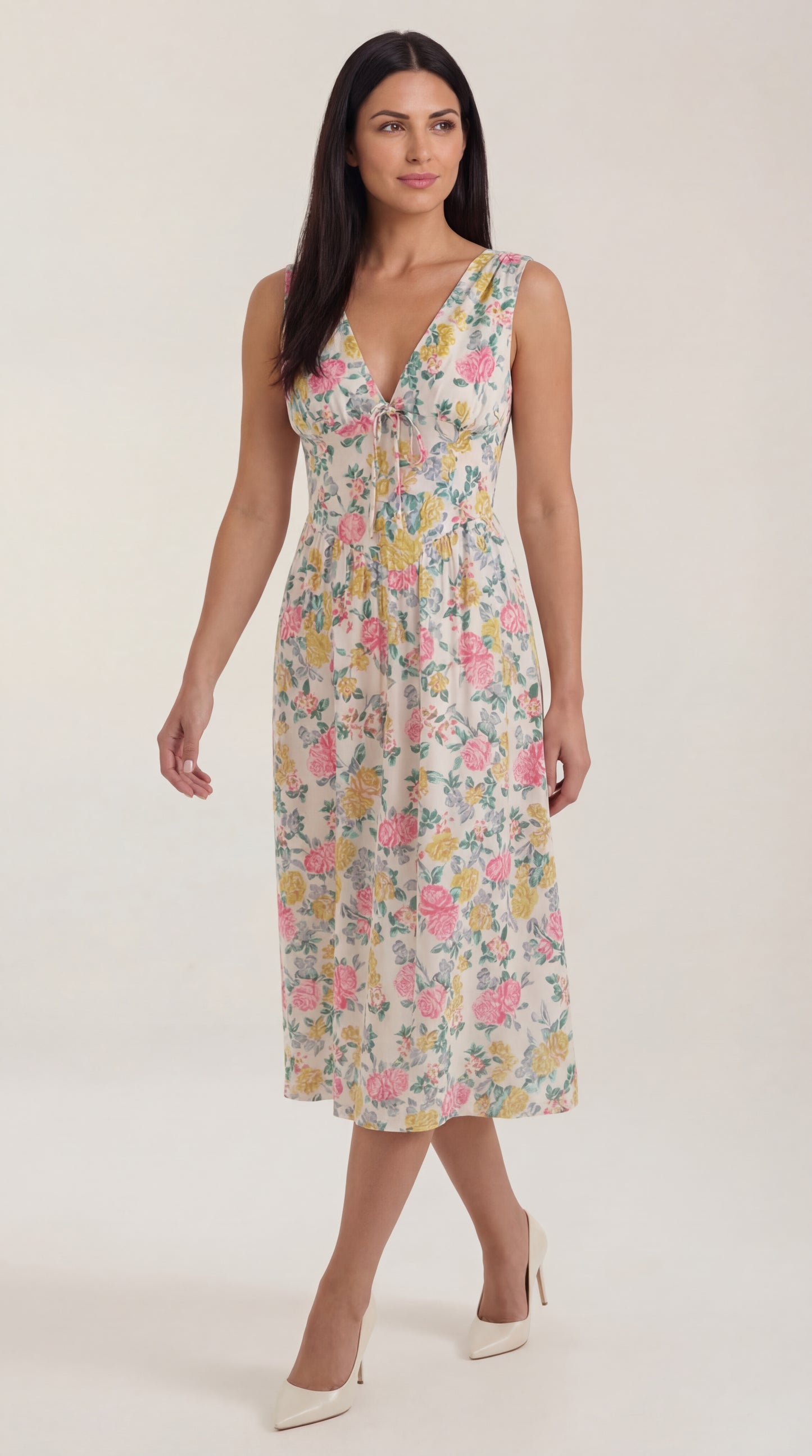 Vestido midi con escote en V Cassiopeia