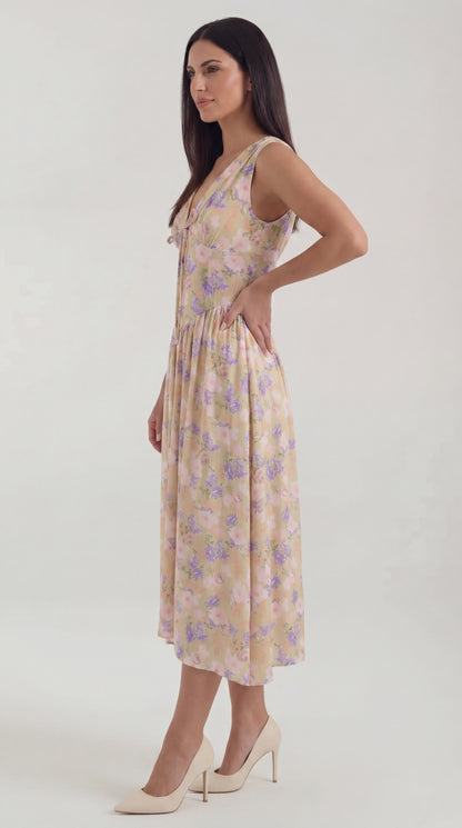 Vestido midi con escote en V Cassiopeia