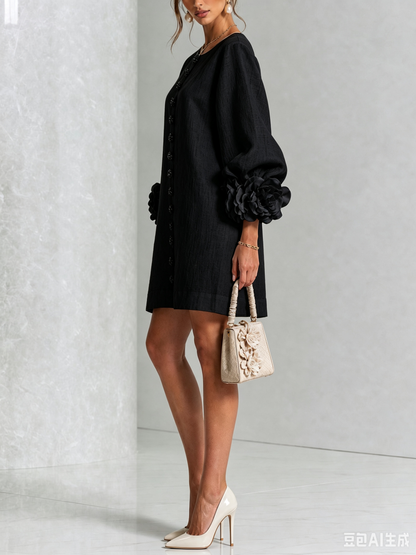 Flor | Minivestido con estampado floral y cierre de botones