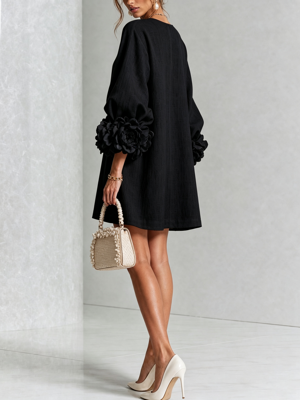 Flor | Minivestido con estampado floral y cierre de botones