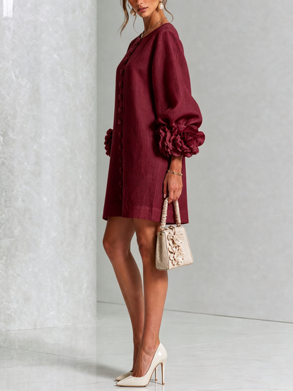 Flor | Minivestido con estampado floral y cierre de botones