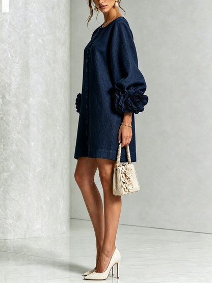 Flor | Minivestido con estampado floral y cierre de botones