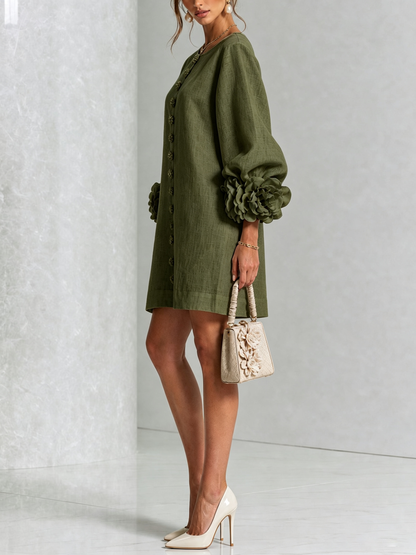 Flor | Minivestido con estampado floral y cierre de botones