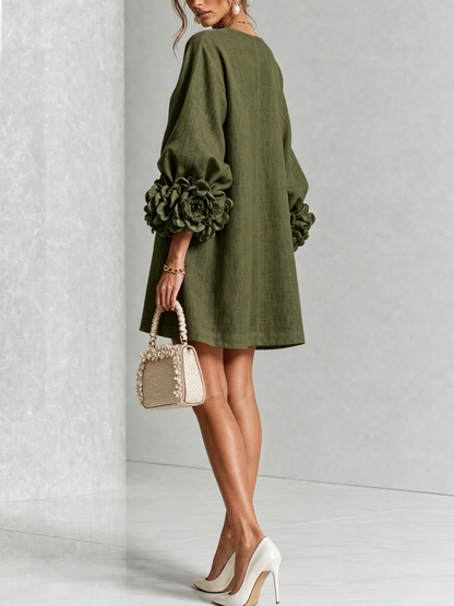 Flor | Minivestido con estampado floral y cierre de botones