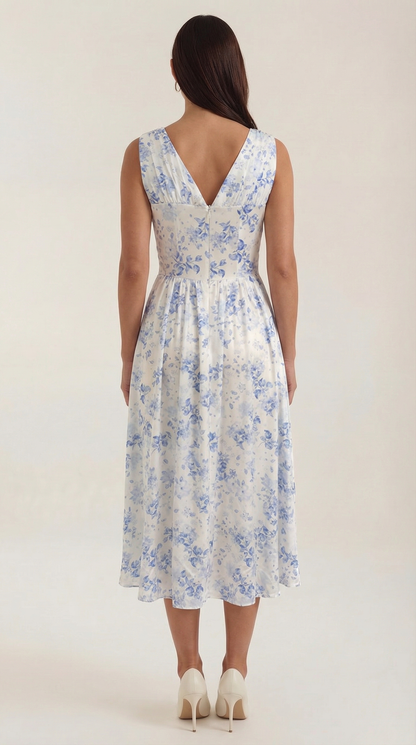 Vestido midi con escote en V Cassiopeia