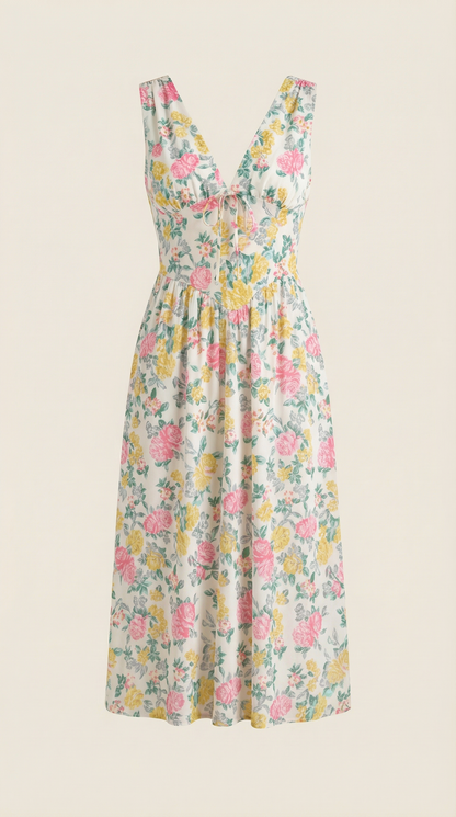 Vestido midi con escote en V Cassiopeia