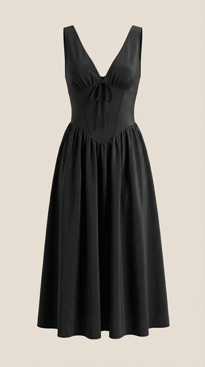 Vestido midi con escote en V Cassiopeia