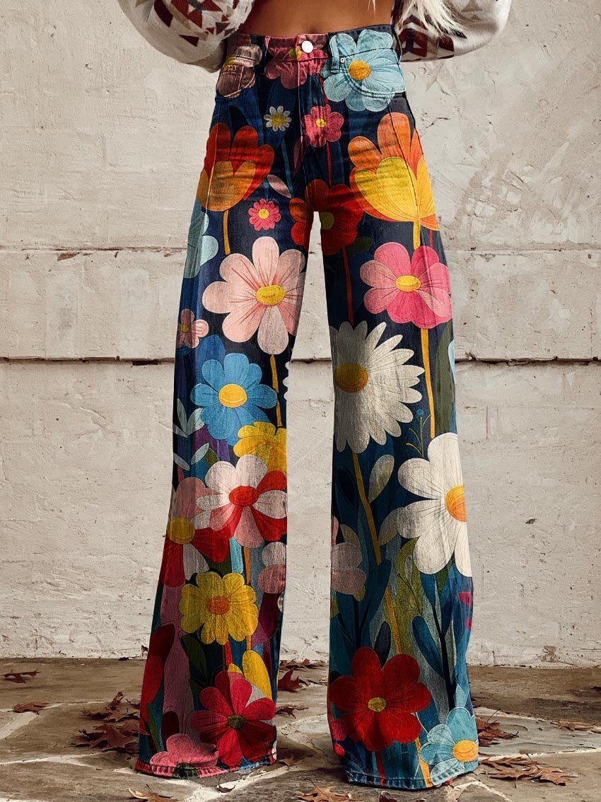 Léna - Pantalones holgados con estampado floral
