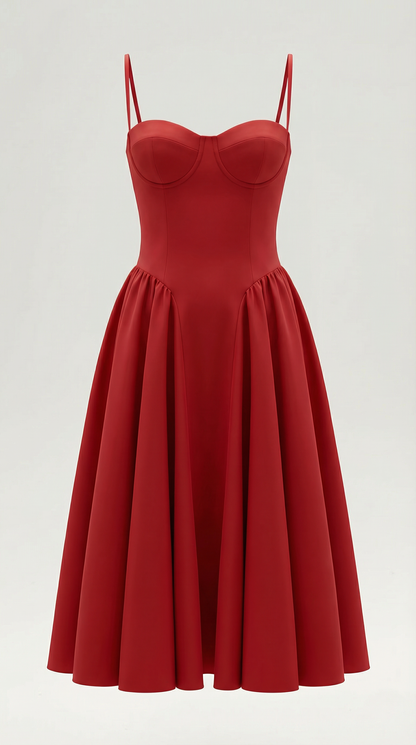 Vestido midi con corsé Odette