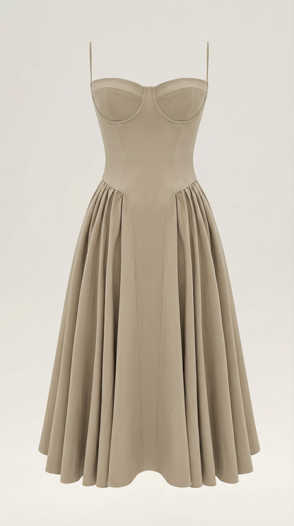 Vestido midi con corsé Odette