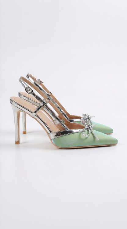 Zapatos de salón Rebecca de satén con lazo