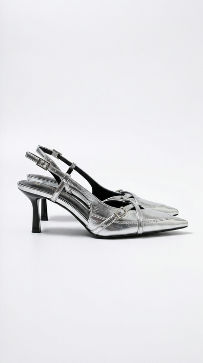 Zapatos de tacón con talón abierto y hebilla de Samantha