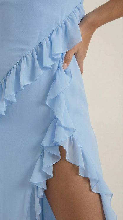 Vestido largo de Susan con volantes