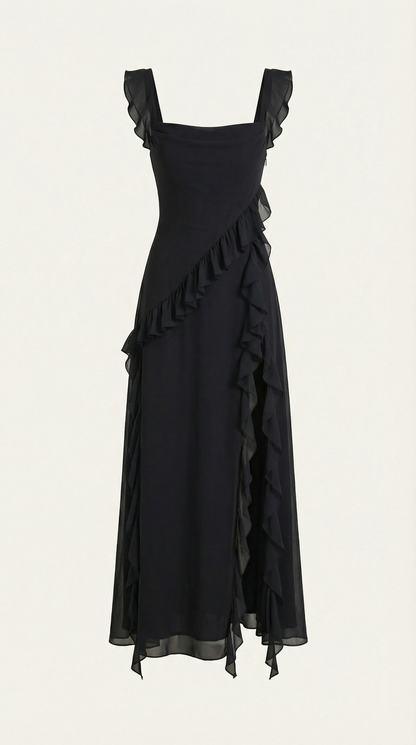Vestido largo de Susan con volantes